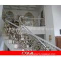 Cheap stainless iron steel staircase with marble stair tread of building stairs fujian furniture china